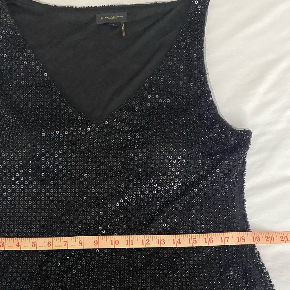 NWOT Donna Karan New York Navy Blue Embellished, Beaded Maxi Dress Size 14. - Picture 6 of 11